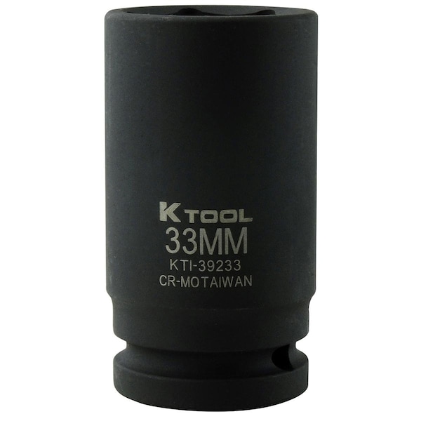 3/4" Drive, 33mm Size, Metric Socket, 6 Points, Deep 6Pt, 3/4"Dr, - 33mm